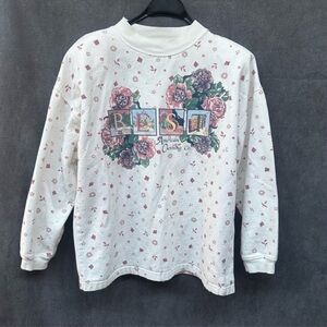 Vintage 90s ditzy floral sweatshirt women’s baggy